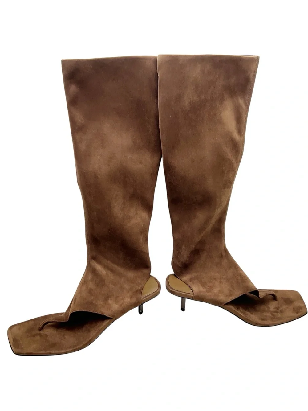 {Jeffery Campbell} Confidence Knee High Sandals In Brown Neoprene